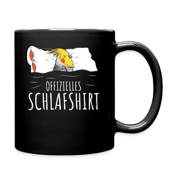 Offizielles Schlafshirt Nymphensittich - Tasse einfarbig - Schwarz - Rechts