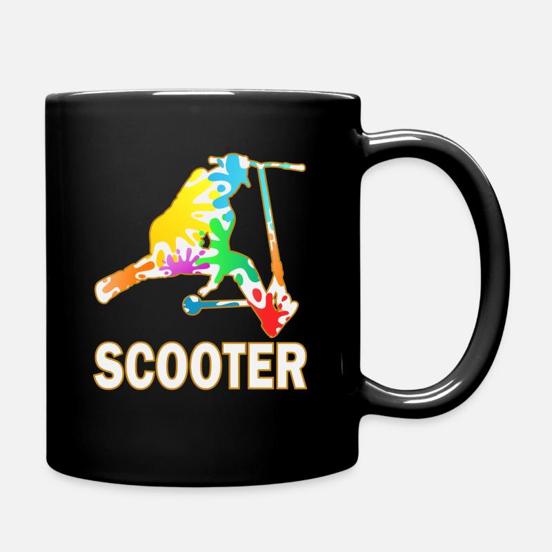 Stunt Scooter Elektro Roller Tretroller - Tasse einfarbig - Schwarz