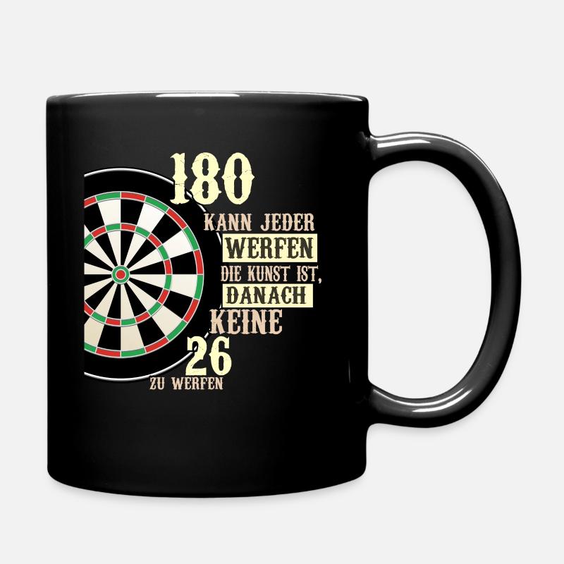180 kann jeder werfen Dartscheibe Teamplayer Dart - Tasse einfarbig - Schwarz
