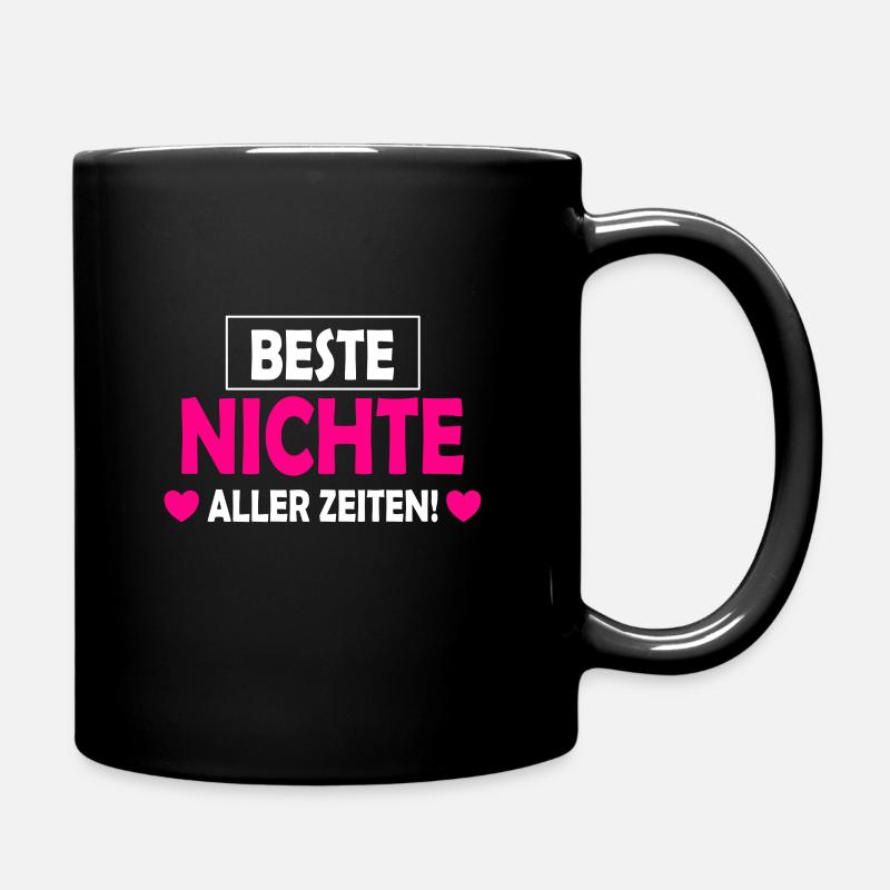 Beste Nichte allerzeiten - Tasse einfarbig - Schwarz