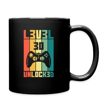 Level 30 Unlocked Zocker 30 Geburtstag Geschenk - Tasse einfarbig - Schwarz - Rechts