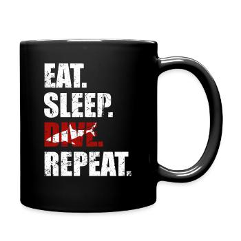 Eat sleep dive repeat divers dive - Full Colour Mug - black - Right