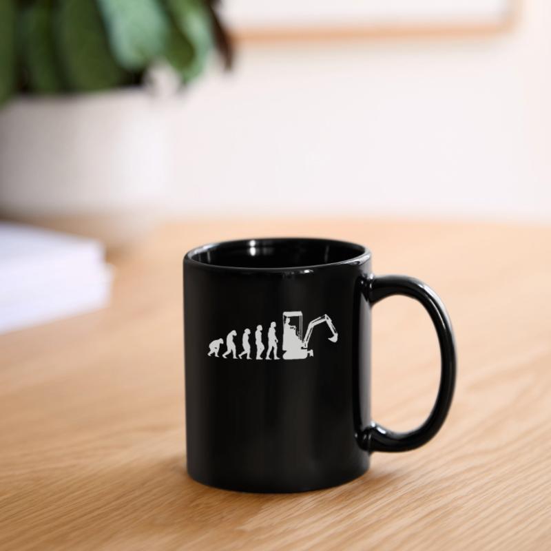 Baggerführer Evolution Bagger Baggerfahrer Tasse einfarbig