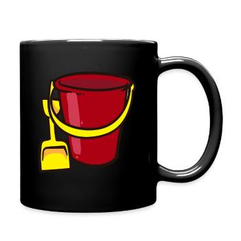 Beach Sand Bucket - Full Colour Mug - black - Right