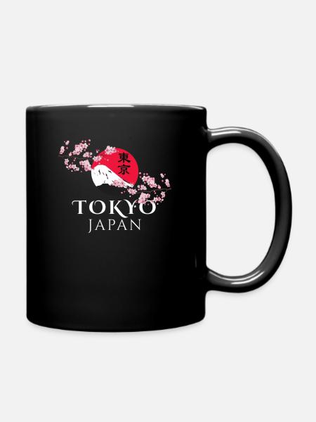 Tokyo Japan Funny Mountain Tree Lovers - Full Colour Mug - black