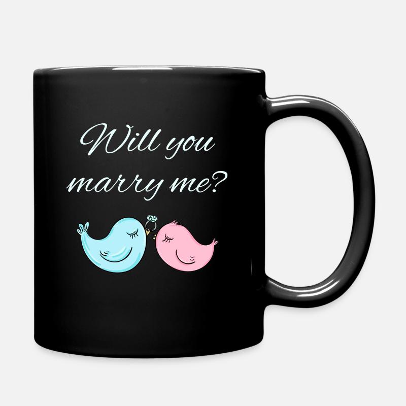 Hochzeitsantrag - Tasse einfarbig - Schwarz