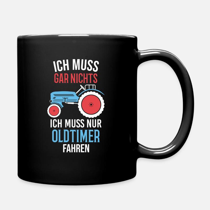 Oldtimer Traktor Landwirt Geschenk - Tasse einfarbig - Schwarz