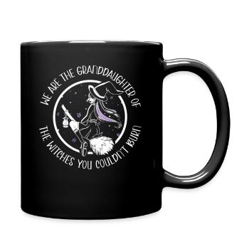 Wir sind die Enkelinnen des Hexenfeminismus - Tasse einfarbig - Schwarz - Rechts