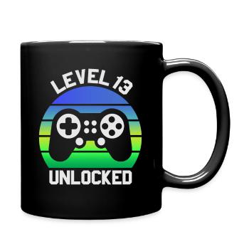13th birthday for the boy's video player - Full Colour Mug - black - Right