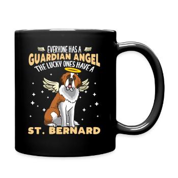 St. Bernard with angel wings - Full Colour Mug - black - Right