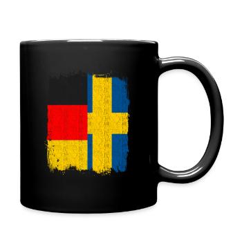 German Swedish Flag - Full Colour Mug - black - Right