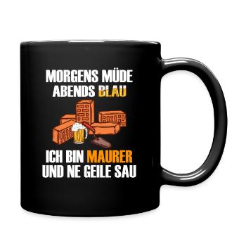 Maurer Lustig Bauarbeiter Meister Handwerk - Tasse einfarbig - Schwarz - Rechts