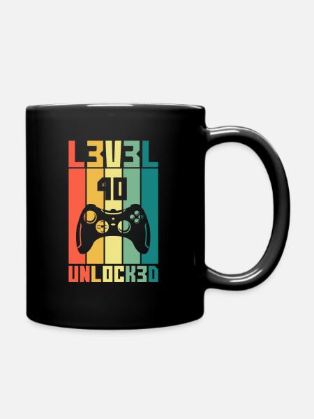 Level 40 Unlocked Zocker 40 Geburtstag Geschenk - Tasse einfarbig - Schwarz