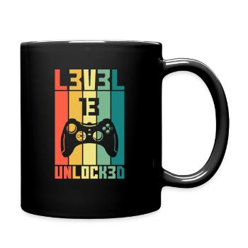 Level 13 Unlocked Zocker 13 Geburtstag Geschenk - Tasse einfarbig - Schwarz - Rechts