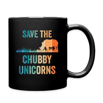 Save The Chubby Unicorns Vintage Rhino - Mug uni - noir - Droite