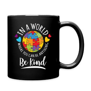 Autism Awareness Be Kind - Full Colour Mug - black - Right