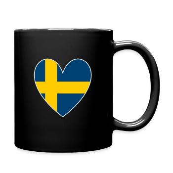 Suède Coeur - Mug uni - noir - Droite
