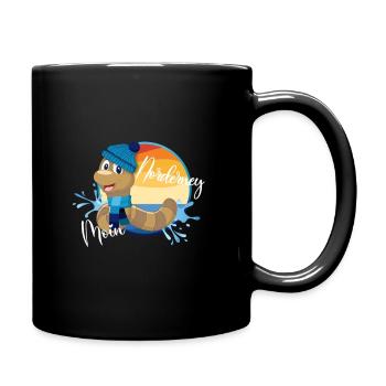 Moin ostfriesische Insel Norderney mit Wattwurm - Tasse einfarbig - Schwarz - Rechts