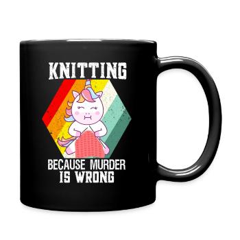 Vintage tricot parce que assassiner est une licorne erronée - Mug uni - noir - Droite