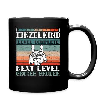 Großer Bruder Level Complete - Tasse einfarbig - Schwarz - Rechts