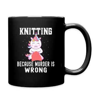 Vintage tricot parce que assassiner est une licorne erronée - Mug uni - noir - Droite