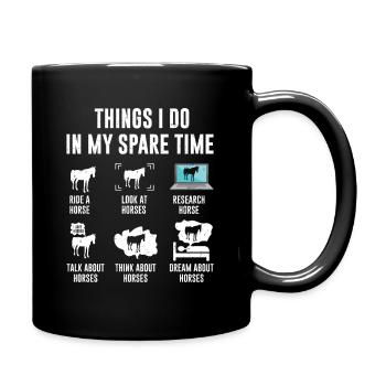 Things I Do in My Spare Time Equitation - Mug uni - noir - Droite