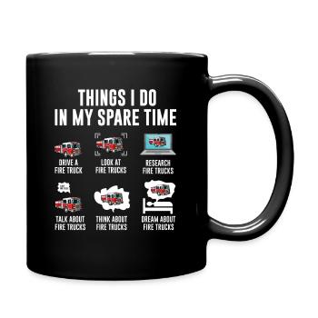 Things I Do in My Spare Time Pompiers - Mug uni - noir - Droite
