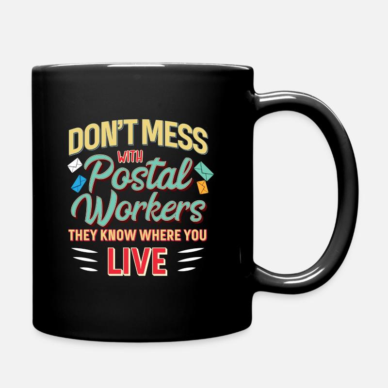 Lustige Post Post Post Arbeiter Bekleidung - Tasse einfarbig - Schwarz
