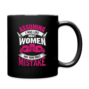 Vêtements de fille de conducteur de camion de femme - Mug uni - noir - Droite