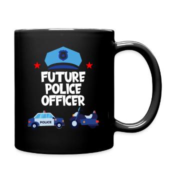 Future Police Officer - Polizei Polizist - Full Colour Mug - black - Right