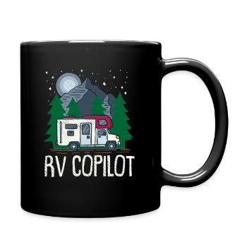 Wohnmobil Copilot für Wohnwagen und Camping Fans - Tasse einfarbig - Schwarz - Rechts