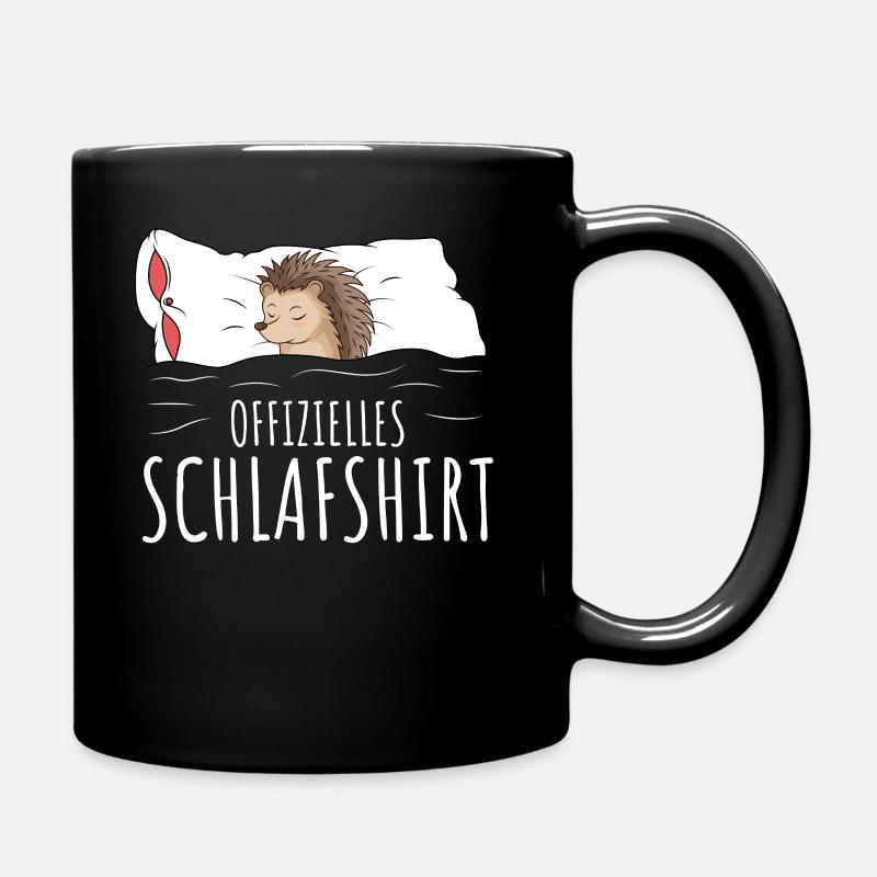 Offizielles Schlafshirt Igel Schlafen Chillen - Tasse einfarbig - Schwarz