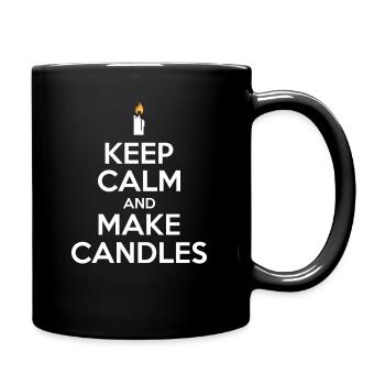 Keep calm and make candles candle making diy - Full Colour Mug - black - Right