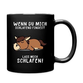 Pferd Schlafshirt Pyjama - Tasse einfarbig - Schwarz - Rechts