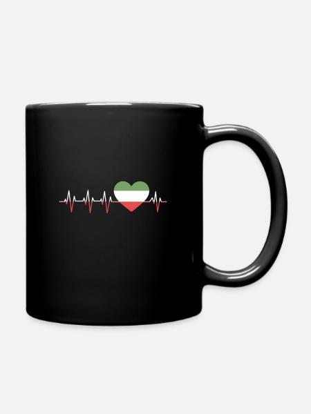 Italie Herzschlag Italia Herz Italie Heartbeat - Mug uni - noir