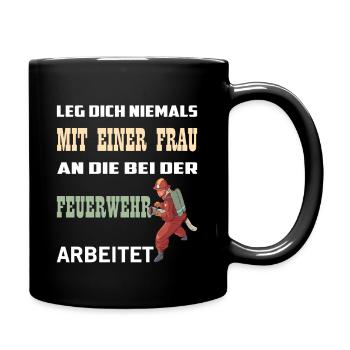 FRAU FEUERWEHR Outfit - Tasse einfarbig - Schwarz - Rechts