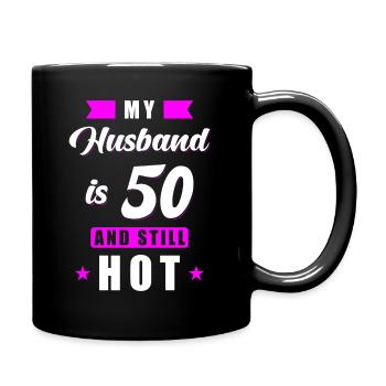 Husband 50 Birthday Gift - Full Colour Mug - black - Right