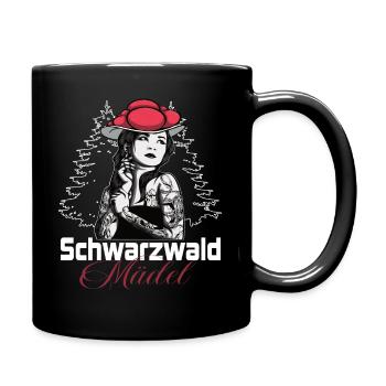 Modern Black Forest girl with Bollenhut - Full Colour Mug - black - Right