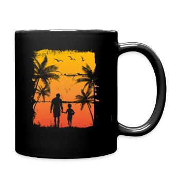 Vater und Sohn - Tasse einfarbig - Schwarz - Rechts