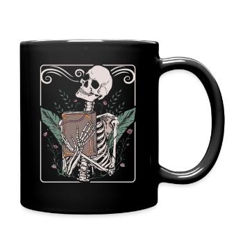 Tarot Karte Skelett Nu Goth okkulte Hexerei - Tasse einfarbig - Schwarz - Rechts