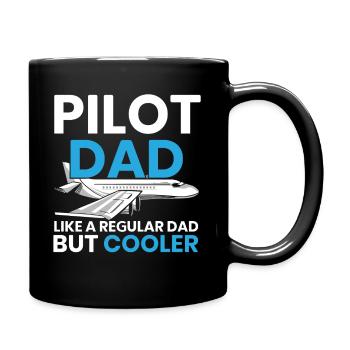 Papa pilote Co-pilote Aviator Airplane Fathers Day - Mug uni - noir - Droite