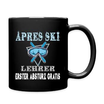 APRES SKI LEHRER -Lustiger Spruch - Tasse einfarbig - Schwarz - Rechts