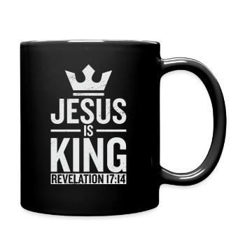 Jesus Ist König Offenbarung 17:14 - Tasse einfarbig - Schwarz - Rechts