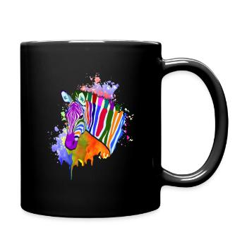 Arc-en-ciel zèbre shirt coloré - Mug uni - noir - Droite