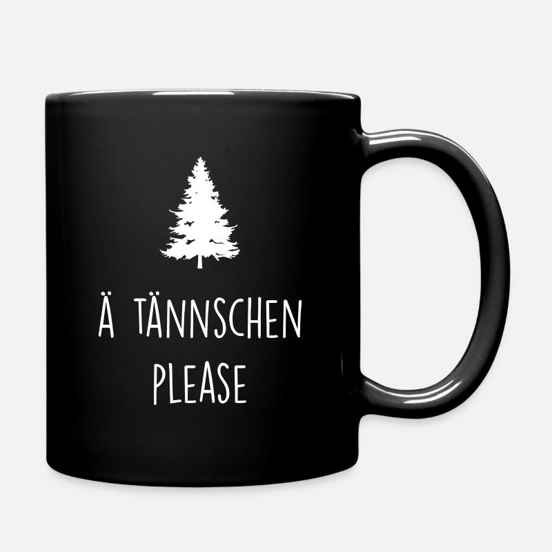Ä Tännschen Please lustiges Bahn Weihnachts Tee - Tasse einfarbig - Schwarz