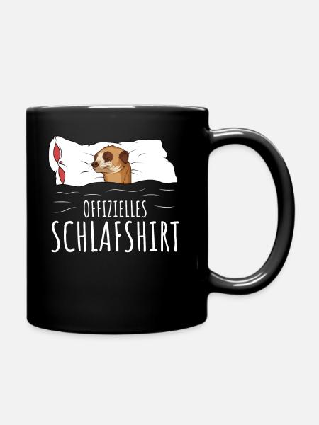 Offizielles Schlafshirt Erdmännchen Schlafen - Tasse einfarbig - Schwarz