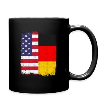 Deutsch Amerikanisch US Flagge Deutschland - Tasse einfarbig - Schwarz - Rechts