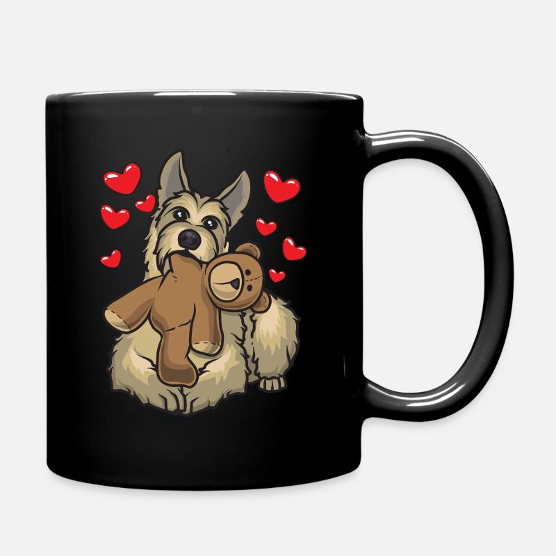 Berger de Picardie chien avec peluche - Mug uni - noir