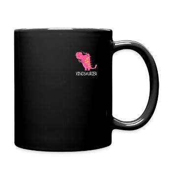 Wein Dino Rotwein Rosa Dinosaurier Vinosaurier - Tasse einfarbig - Schwarz - Rechts