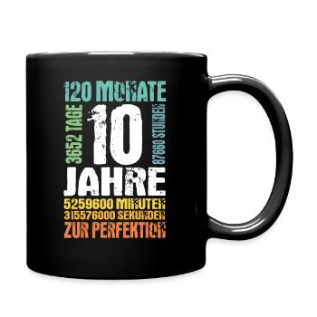10. Geburtstag Jungen Mädchen 10 Jahre Geschenk - Tasse einfarbig - Schwarz - Rechts
